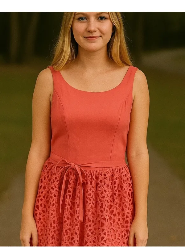ANTONIO MELANI Coral Lace Mini Dress - Image 2
