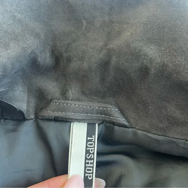 Sale! Topshop Genuine Coffee Brown Suede Moto Jacket Us6 - Image 12