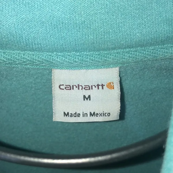 Carhartt blue zip up sweatshirt classic size medium turquoise blue western - Image 3