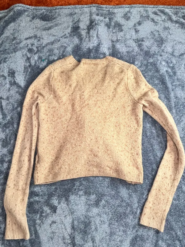 Madewell Knit Cardigan XS Tan Button Front Cropped Sweater - Image 3