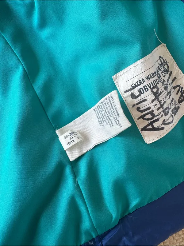 American Eagle 2012 Puffer Jacket Coat Large Blue Down Filler Zip Trendy Hooded - Image 9