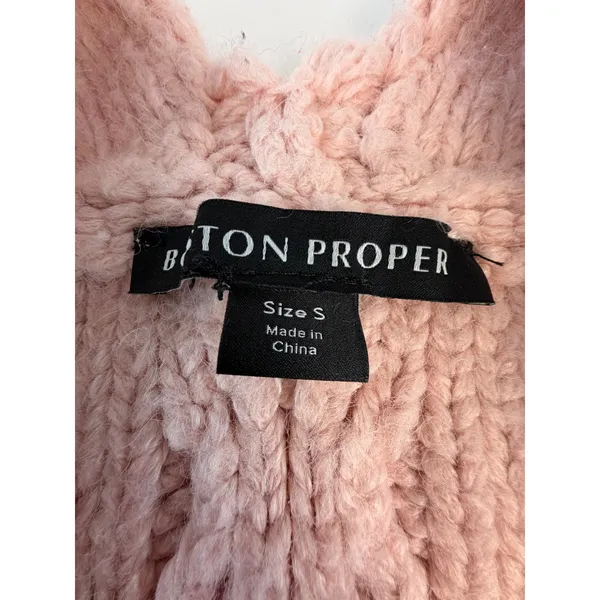 Boston Proper Blush Pink Cable Knit Open Front Longline Cardigan Sweater Small - Image 3