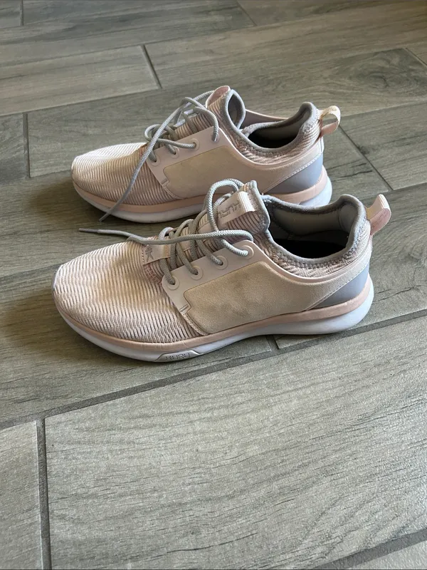 KURU Women's Pale Pink Knit Lace-Up Sneakers - Image 2
