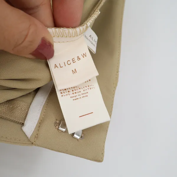 Alice & W Pants Womens Medium Split Hem Tan High Rise Dress Trousers Excellent - Image 2
