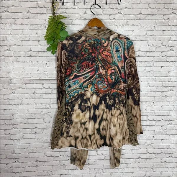 Vintage Y2K Boho Paisley Crochet Tie Dye Vest and Sweater Combo - Image 5