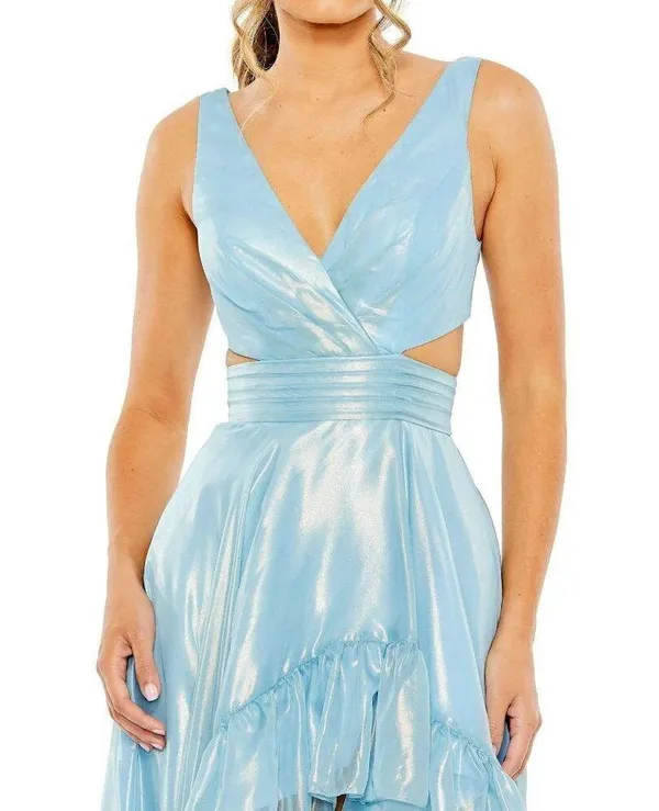 MAC DUGGAL High-Low Ruffle Gown in Powder Blue Size US 0 - Image 9