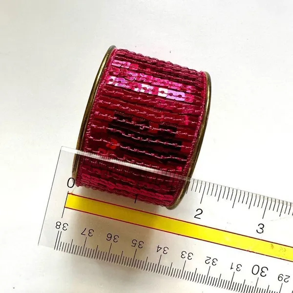 Pink sequin cuff bracelet Pink - Image 6