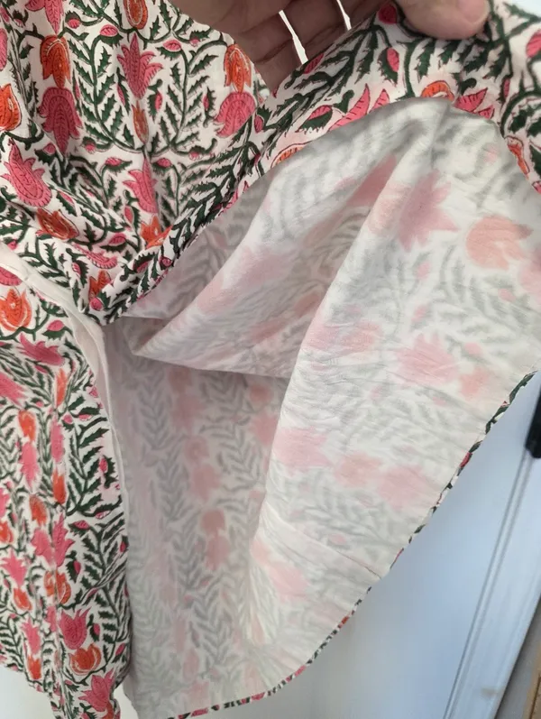 Mod’s Mahal Women’s Midi Shirt Dress English Garden Size XS Pink Green Floral - Image 7