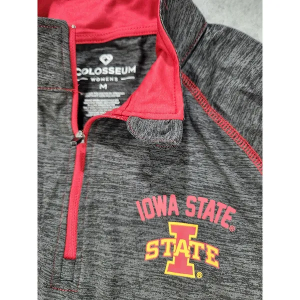 Iowa State Cyclones 1/4‎ Zip Pullover Women Size MEDIUM Colosseum Jacket Gray - Image 2