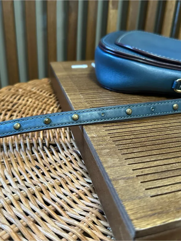 Coach 1941 Saddle Bag 23 Blue Cornflower Glovetanned Leather Rivet Crossbody - Image 8