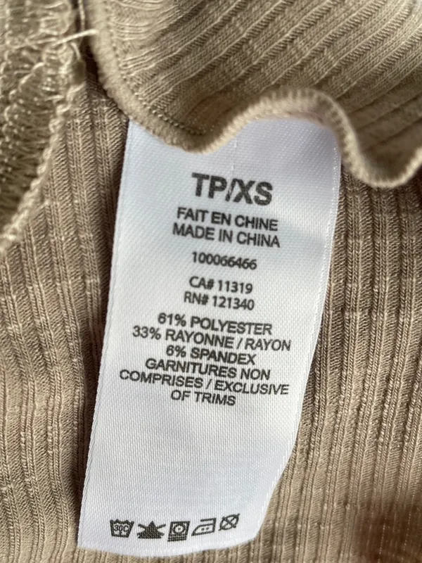 Garage Ribbed Cropped Tank Top in Beige - Image 6