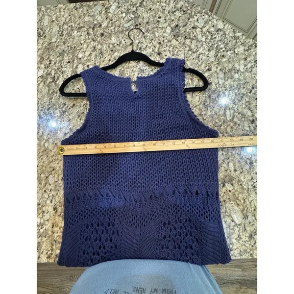 Lilly Pulitzer Molly Navy Harbor Crochet Sleeveless Sweater Dress Size Large - Image 8