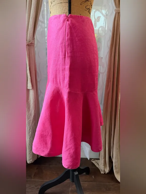 LAUREN RALPH LAUREN Linen Flare Skirt Size 8 - Image 4