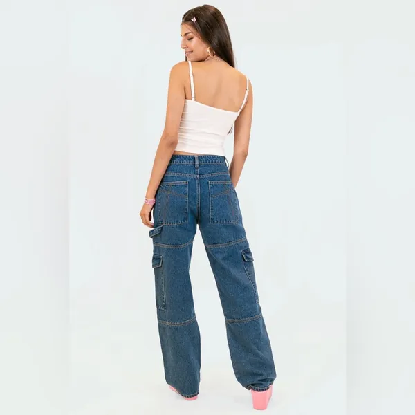Edikted Jaimie Cargo Jeans Y2K 2000s Grunge - Image 4