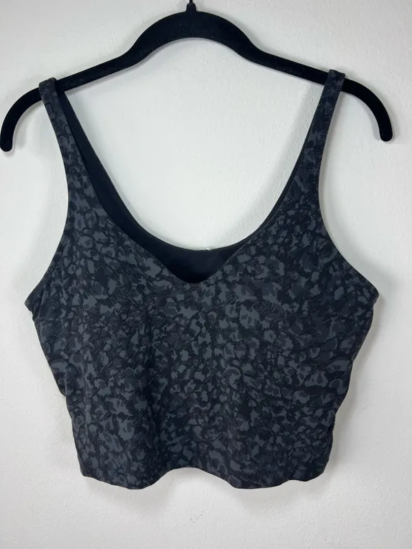 Lululemon Align Tank Top Wild Thing Camo Black Nulu Cropped Built-in Bra Yoga 12 - Image 2