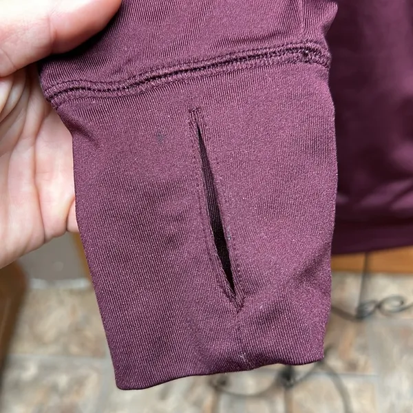 Victoria Secret PINK Ultimate Long Sleeve Burgundy Logo 1/4 Zip​ - Image 4