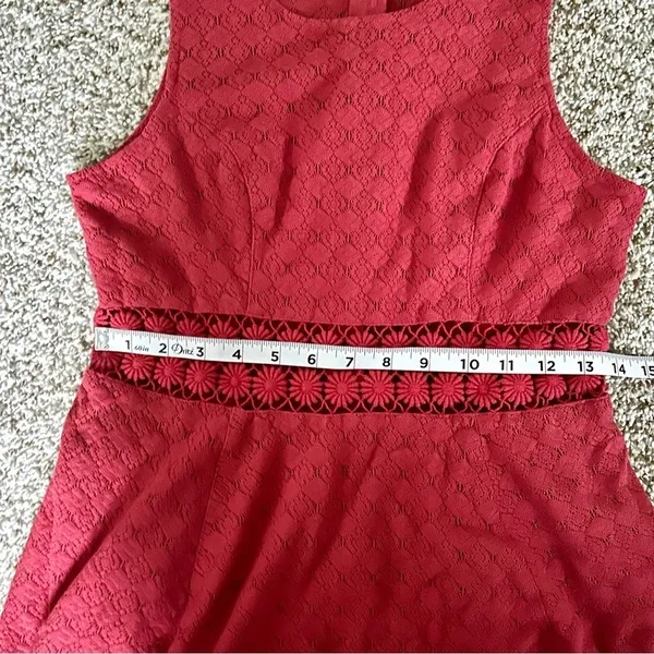 🦋 Free People Pink Burgundy Fit & Flare Lace Cut Out Mini Dress Swiftie Taylor - Image 7