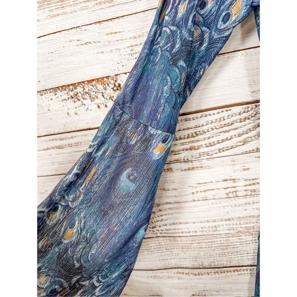 NWOT Savee Laguna Beach Women's Peacock Feather Mini Dress Multicolor Small - Image 6