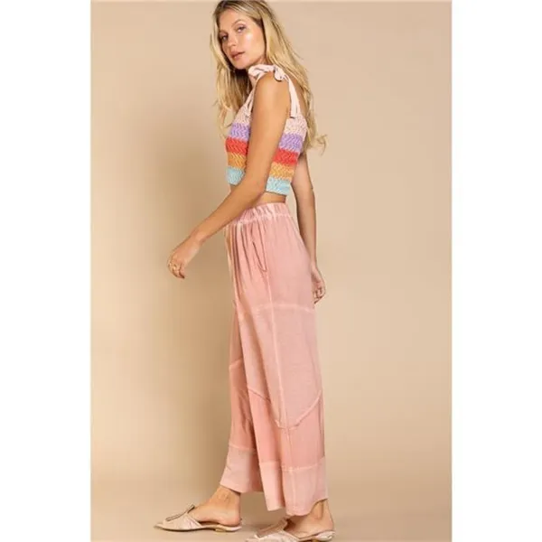 POL‎ Elastic Waistband Wide Leg Pants with Drawstring - Image 5