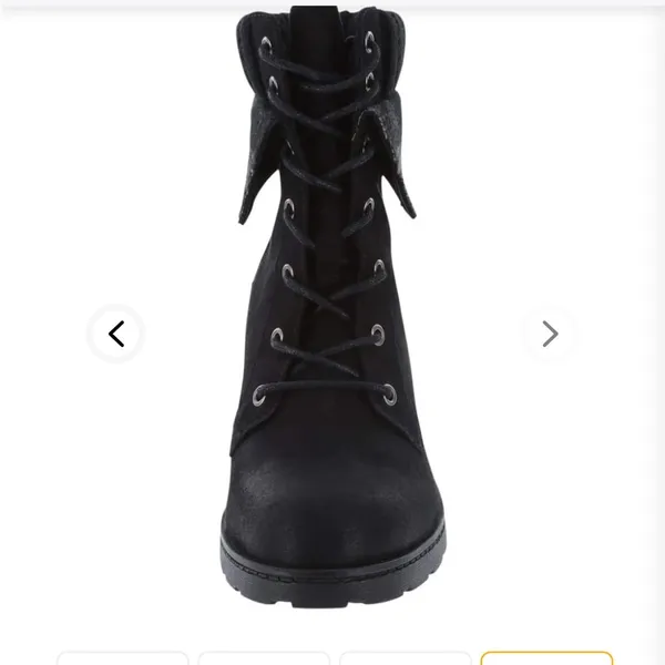 - Brash black lace up heel treaded boots with plaid trim size 7.5 - Image 16