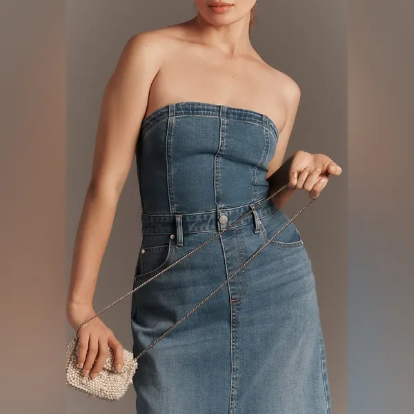 Pilcro The Madi Front-Slit Denim Dress - Image 9