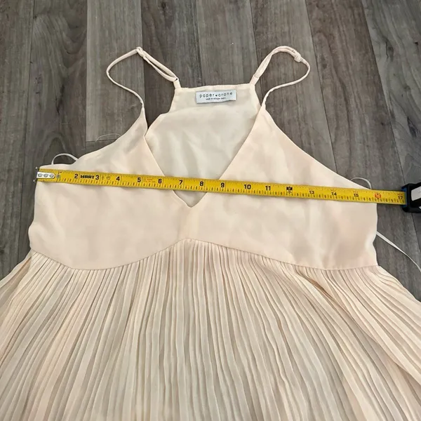 Paper Crane Butter yellow pastel plisse pleated chiffon babydoll tank - Image 2