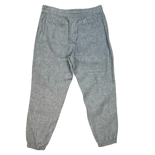 Athleta Womens Blue 100% Linen Jogger Pants Drawstring Elastic Waist Casual 12‎ - Image 2