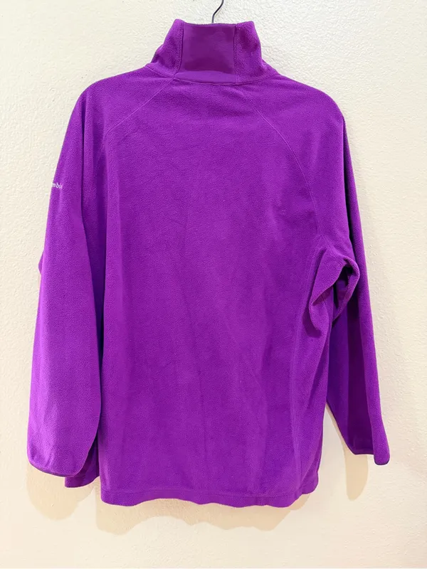 Columbia Women 1X Purple Fleece 1/4 Zip Pullover Glacial Mock Neck Sweater Top - Image 2