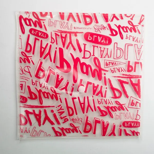 Sephora Transparent Clear Logo MakeUp Toiletry Travel Wet Envelope Bag Red New - Image 5
