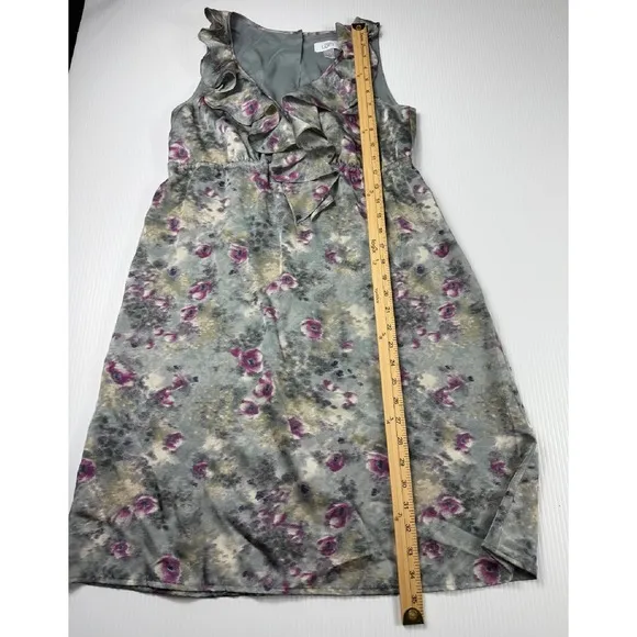 Ann Taylor‎ LOFT Floral Ruffle Dress Sleeveless Casual Party Dress Size 4 - Image 4