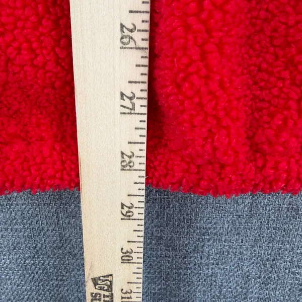 LOFT Womens XL Red Sherpa Fleece Floral Yoke Snap Neck Pullover Sweatshirt - Image 8