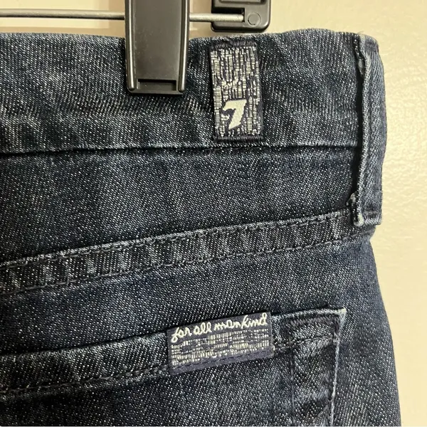 7 For‎ All Mankind The Lexie Women's 27 Petite Dark Wash Blue Denim Bootcut Jean - Image 8