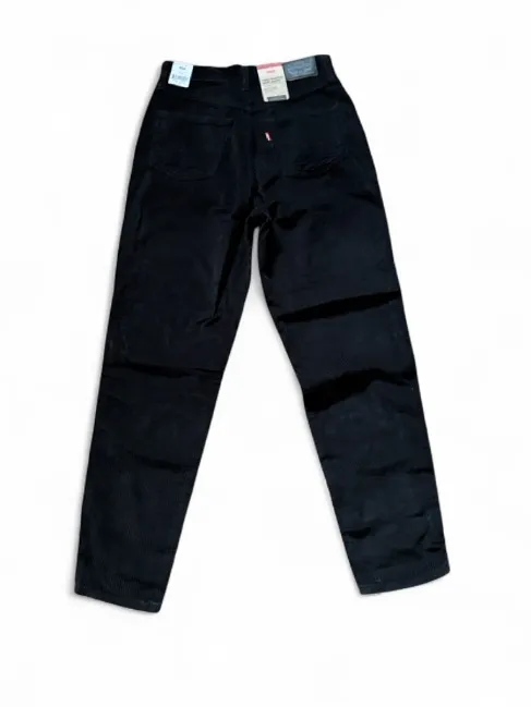 Levi's High-Waist Corduroy Mom Jean Black Ankle Size 27x30 Casual Classic - Image 2