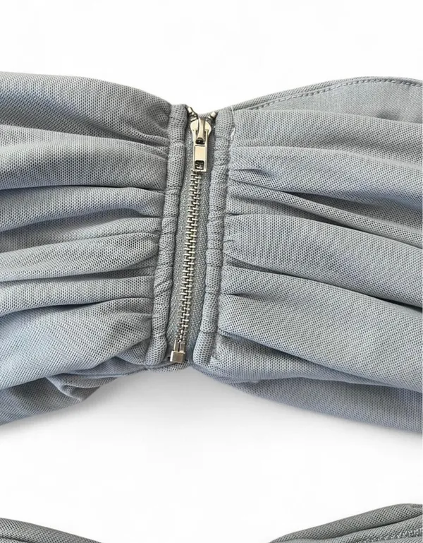 Salty 2 Piece Set Ruched Skirt and Crop Top - Image 5
