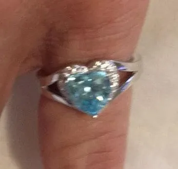 Heart Shape Topaz Sterling Silver CZ Ring - Image 2
