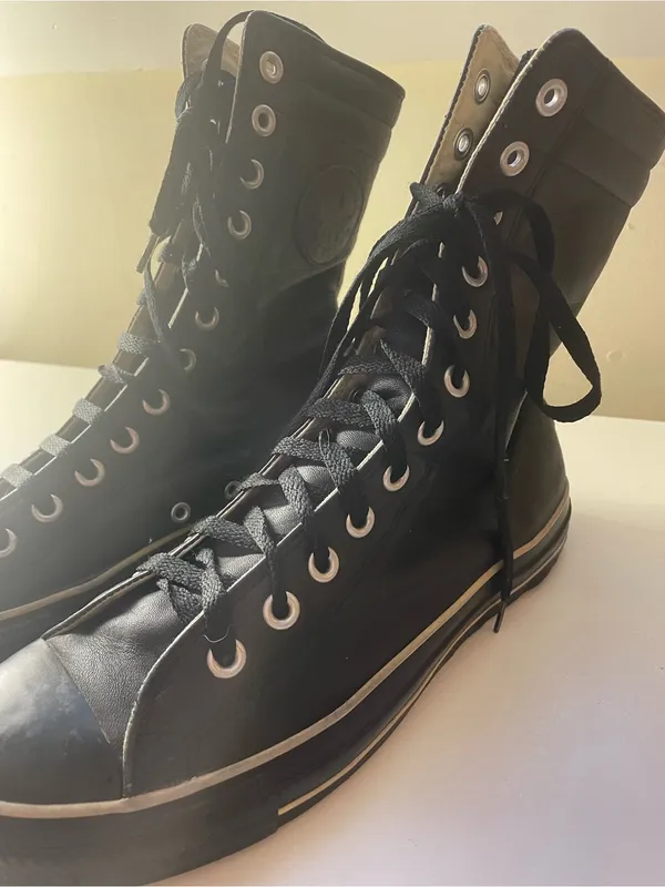 Converse Chuck Taylor All Star X-Hi Black Leather High Top Sneakers size M7 / W9 - Image 8