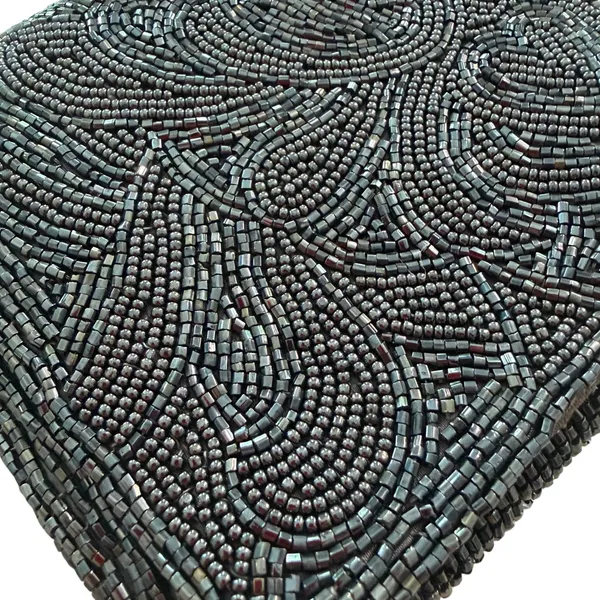 Vintage‎ Beaded Clutch Purse Womens Gray Luxury Holiday Gatsby Cocktail Formal - Image 2