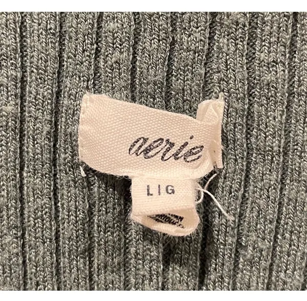 Aerie Ribbed Button Down Green Cardigan - Image 2