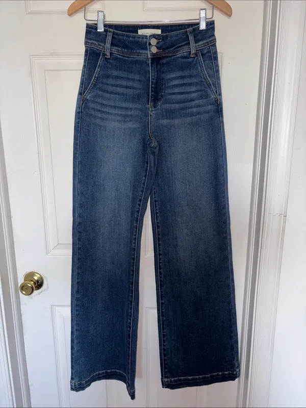 Risen Slant Pocket Wide Leg Jeans Blue Size 26 - Image 5