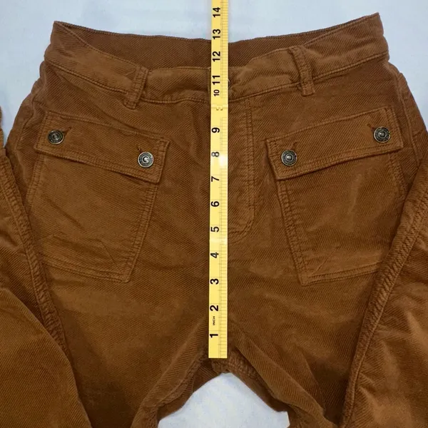 Free People Copper Rust Kyo Corduroy Utility Pants Size 6 Burnt Orange Cargo - Image 15