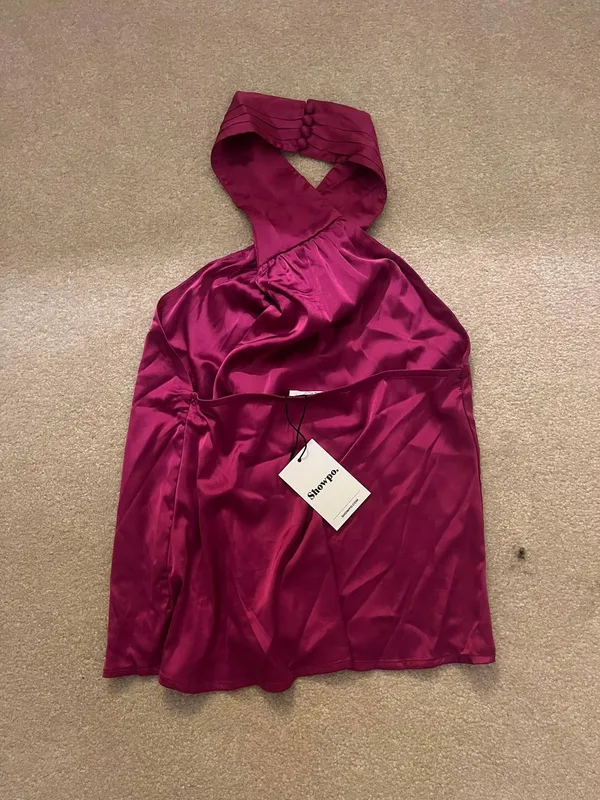Showpo Pink Silk Halter Top - Image 5