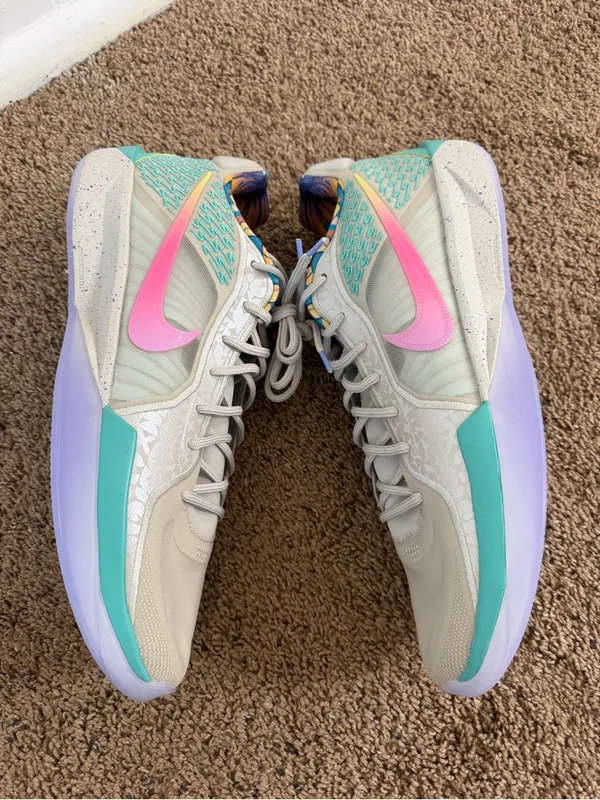 Nike Sabrina 2 Lily Basketball Shoes Gray Pink Teal Size 19.5 NWOT - Image 3