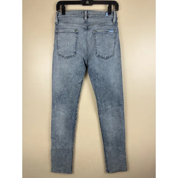 7 For All Mankind Women Skinny Jeans Light Blue Denim Mid Rise Size 26x30 - Image 5