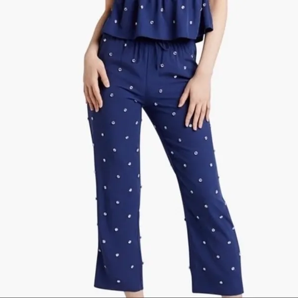 Hill House Pants Navy Jewl Jammie Sparkly Women Size Large Party‎ Embellished - Image 3