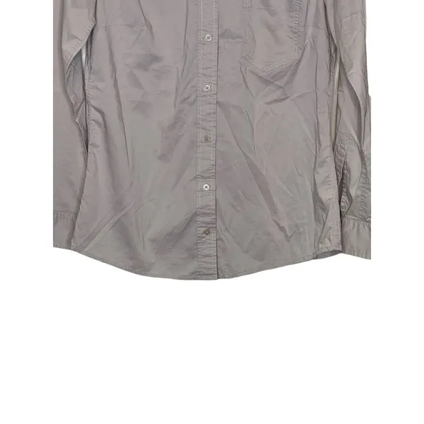 Gap Women's Shirt Button Up Collared Long Sleeve Top‎ Pocket Gray Size Small - Image 5