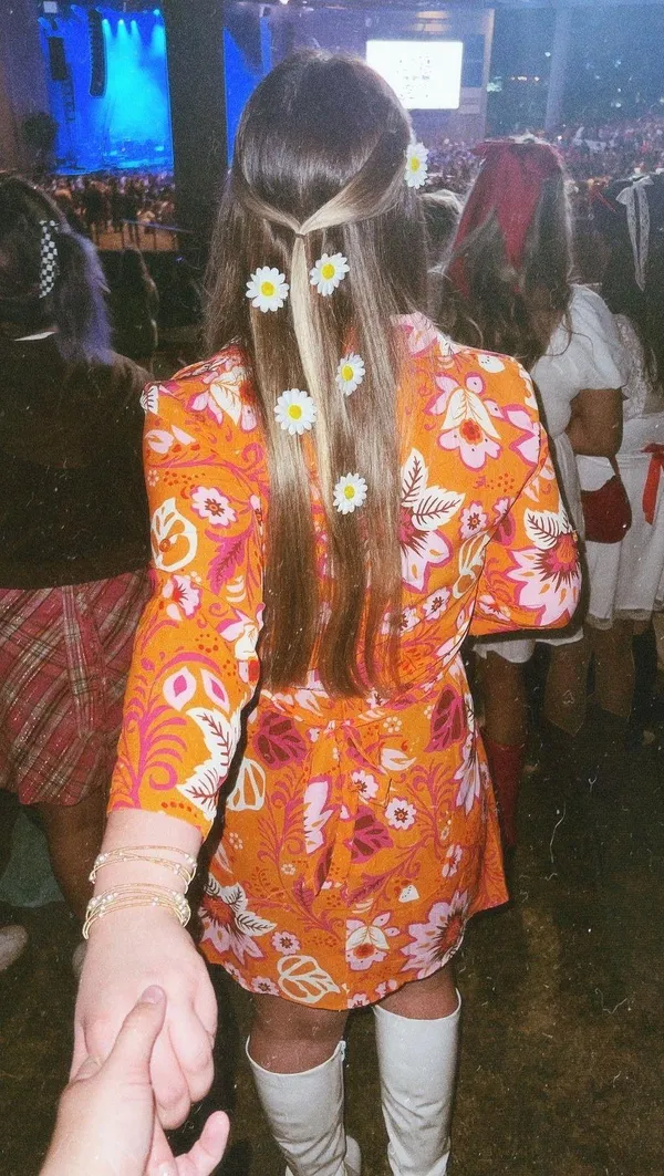 Boohoo Floral Print Belted Shirt Dress Hippie Vintage 70’s - Image 3