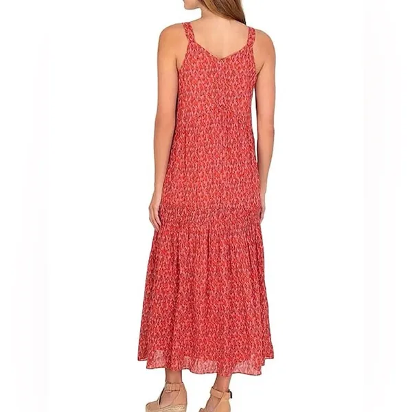 Joie Limited Edition V-Neck Ladies Maxi Tiered Skirt Red Dress - Image 2
