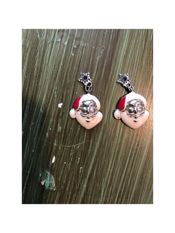 Avon Vintage Christmas Charm Bracelet Pieces Santas and Snowman - Image 2