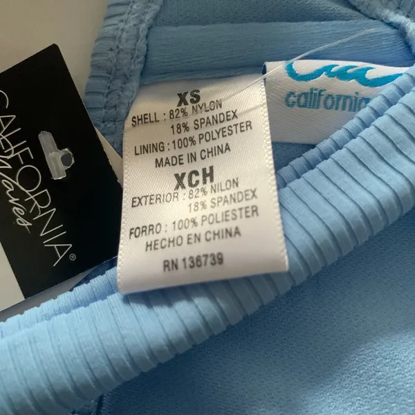 NWT California Waves Rib V- Wire Bralette Swimwear - Image 5