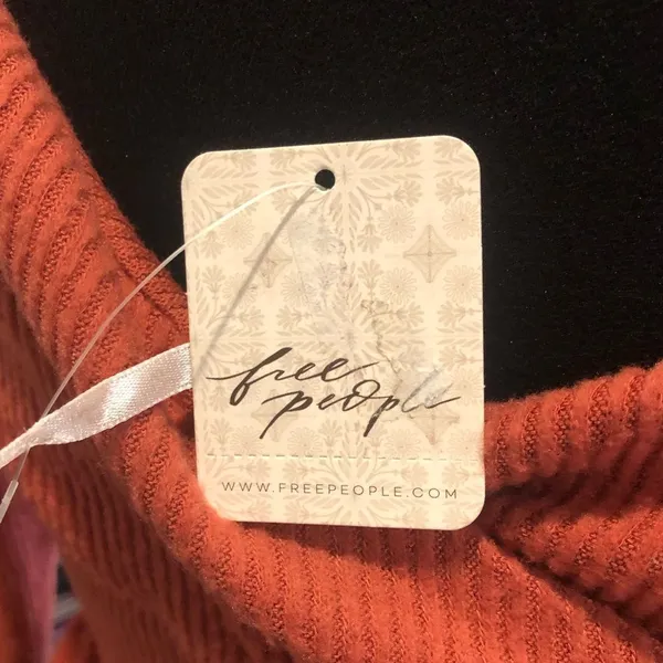 FREE PEOPLE Marley Off The Shoulder Cross Over Long Sleeve Ribbed Knit Sz Small - Image 4